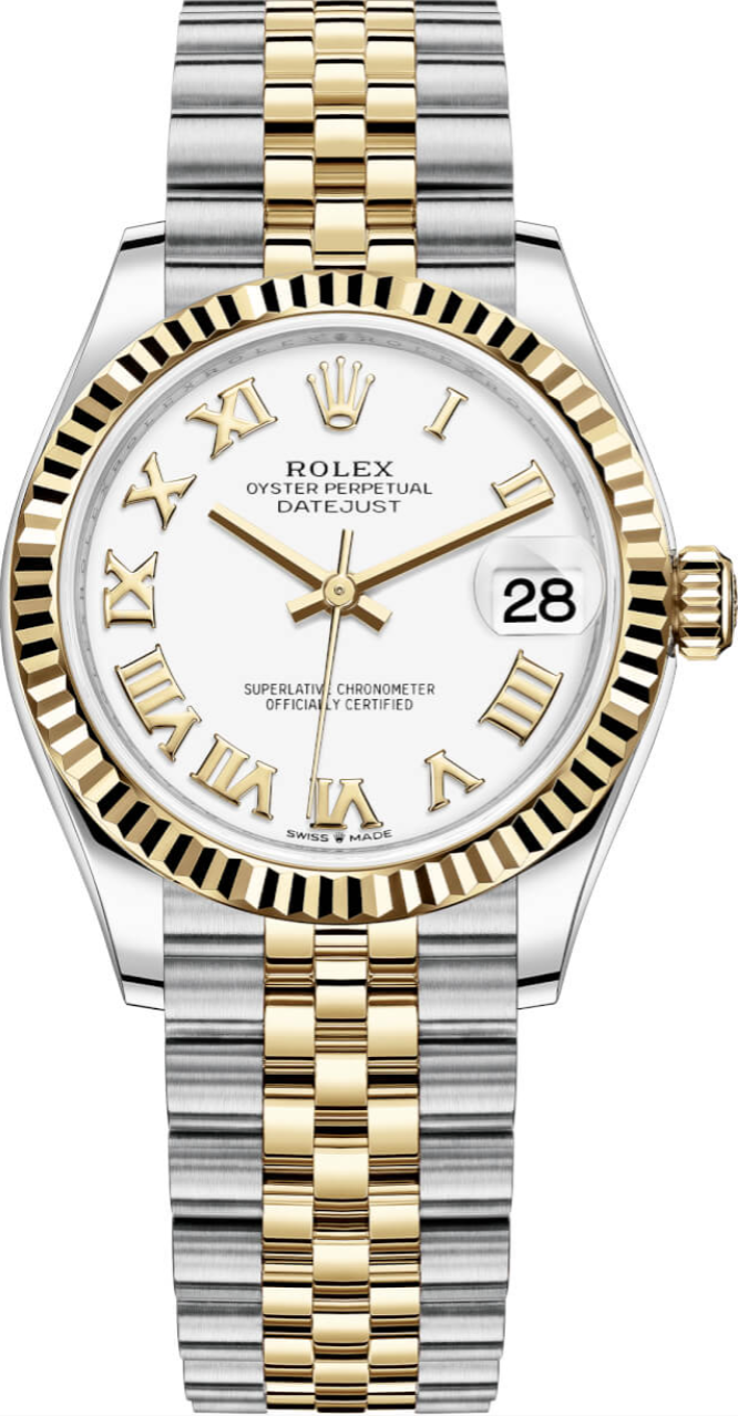 Rolex Datejust 31 Steel & Yellow Gold Green Roman Diamond Dial