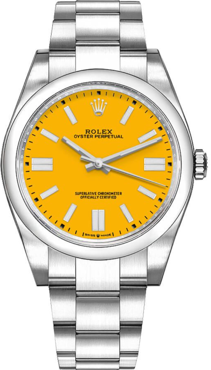 Rolex UNWORN Oyster Perpetual 41mm 124300 Yellow Dial Stainles