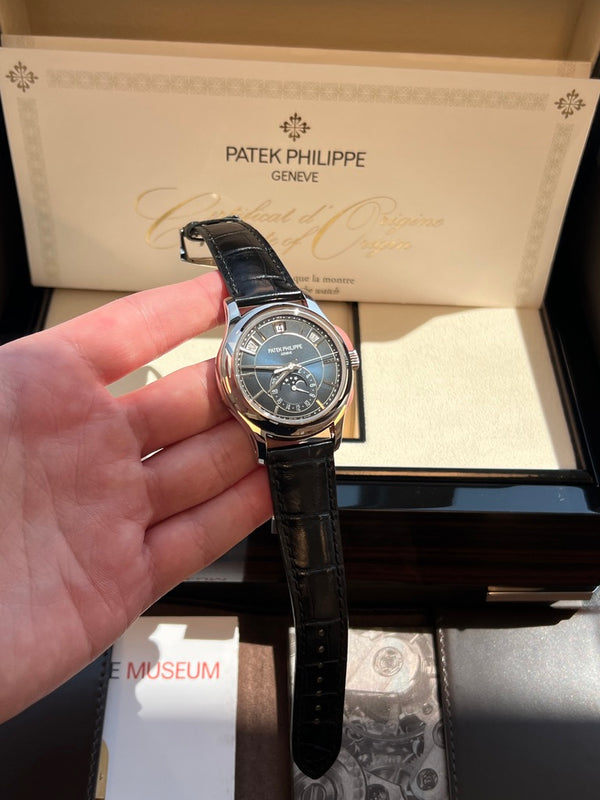 Patek Philippe - Unworn Complications Moon Phase White Gold Blue Dial 5205g-013