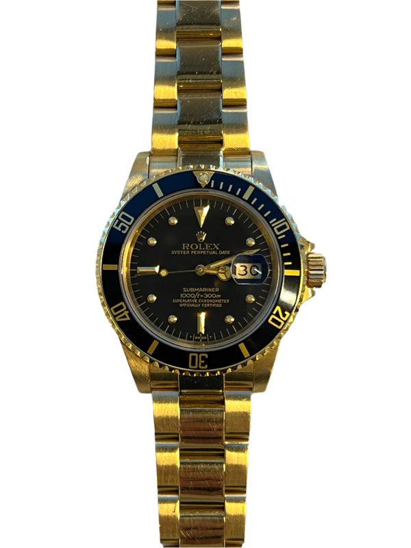 Rolex - Pre-owned Yellow Gold Submariner Black Nipple Dial 16808