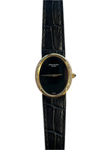 Patek Philippe - Pre-owned Yellow Gold Ellipse 4310 Black Onyx Dial Diamond Bezel