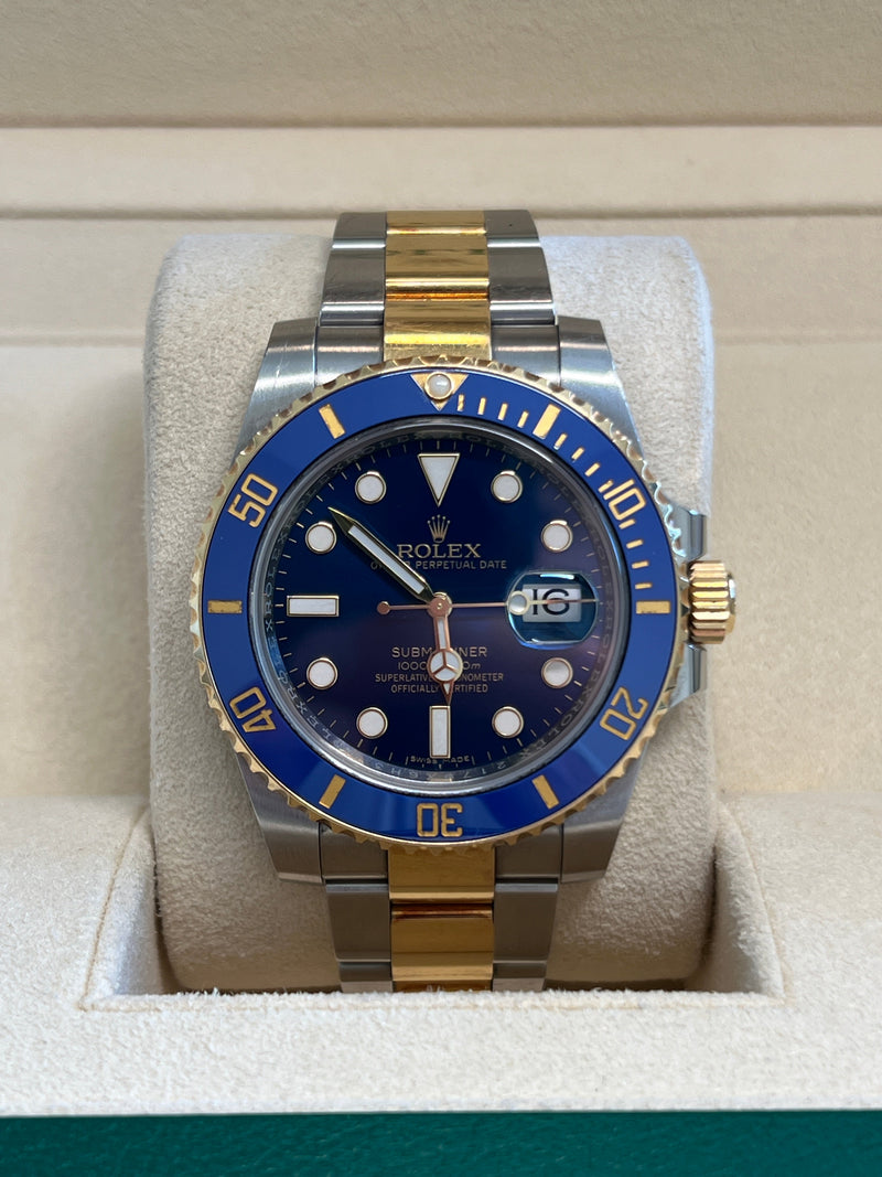 Rolex - Pre-owned Two Tone Yellow Gold Submariner Bluesy 116613LB