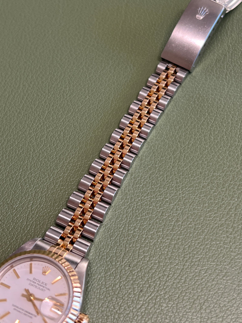 Rolex - Pre-owned Two Tone Yellow Gold Datejust 26mm White Dial 69173