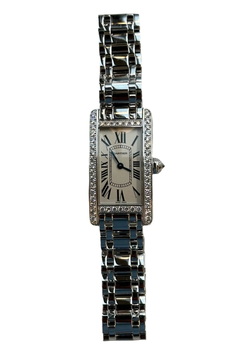 Cartier - Pre-owned Tank Americaine 19 x 35mm Diamond Bezel 2489