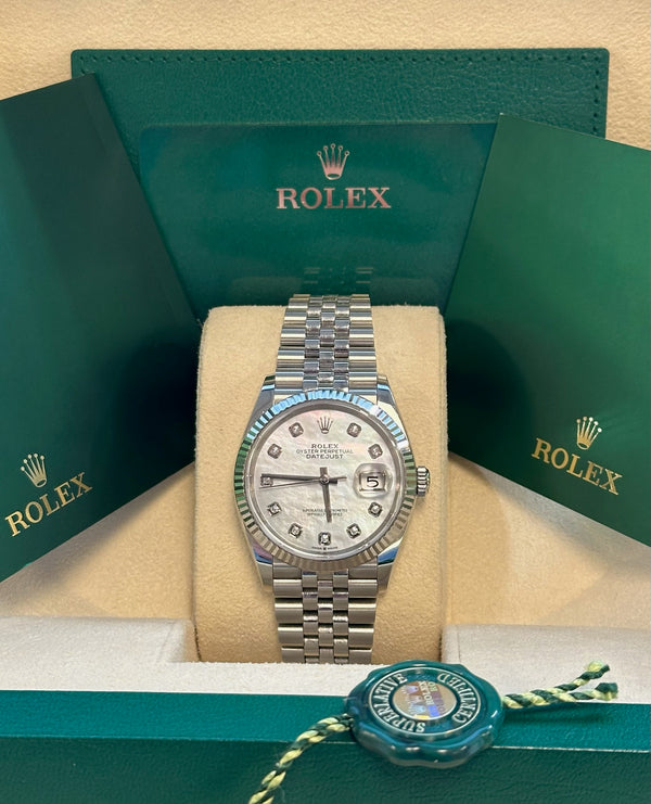 Rolex - Pre-owned Datejust 36mm Mother of Pearl (MOP) Diamond Dial Jubilee Bracelet 126234