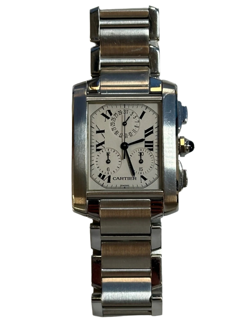 Cartier - Pre-owned Tank Francaise Chronograph 37 x 28mm Stainless Steel w51001q3 / 2303