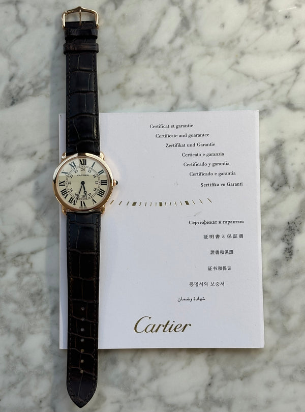 Cartier - Pre-owned Ronde Louis Rose Gold 36mm White Dial w6800251