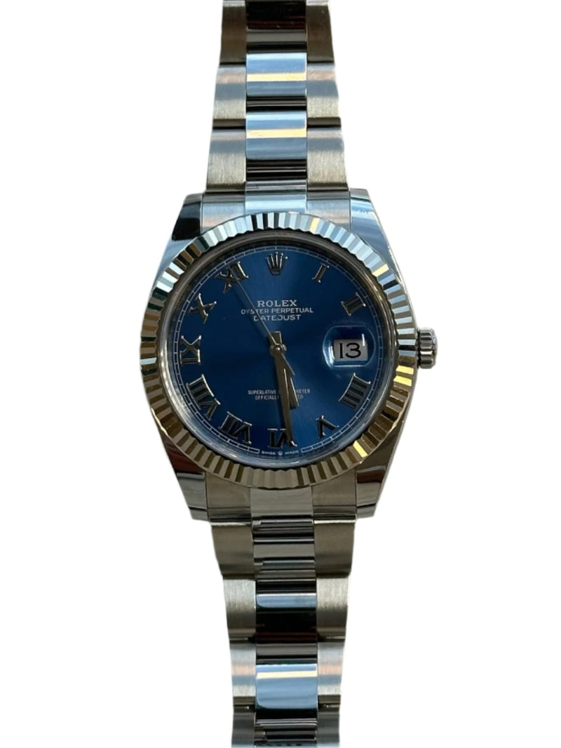 Rolex - Pre-owned Datejust 41mm Blue Roman Dial Oyster Bracelet 126334