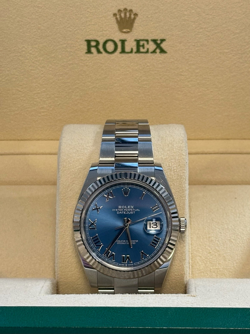 Rolex - Pre-owned Datejust 41mm Blue Roman Dial Oyster Bracelet 126334