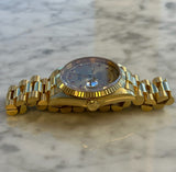 Rolex - Pre-owned Yellow Gold Day-Date Double Quick Set 36mm Ruby & Diamond Champagne Dial 18238LR