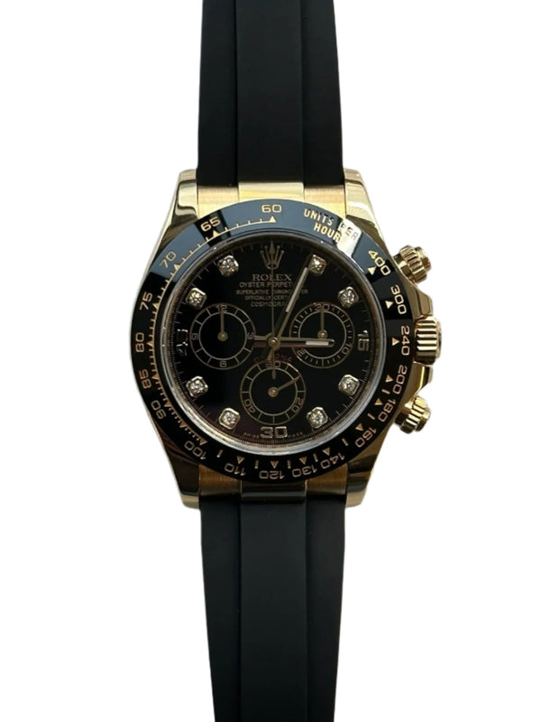 Rolex - Pre-owned Yellow Gold Daytona Black Diamond Dial 116518LN