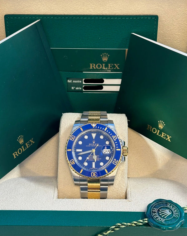 Rolex - Pre-owned Two Tone Yellow Gold Submariner Bluesy 116613LB