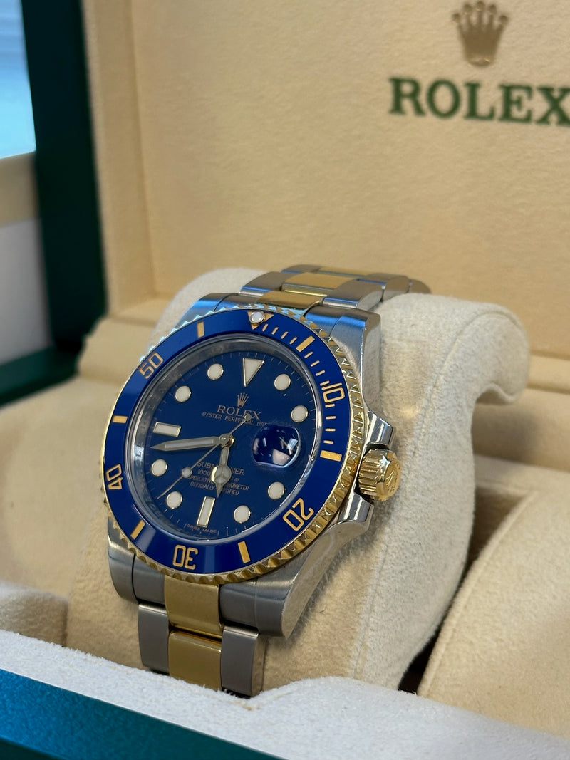 Rolex - Pre-owned Two Tone Yellow Gold Submariner Bluesy 116613LB