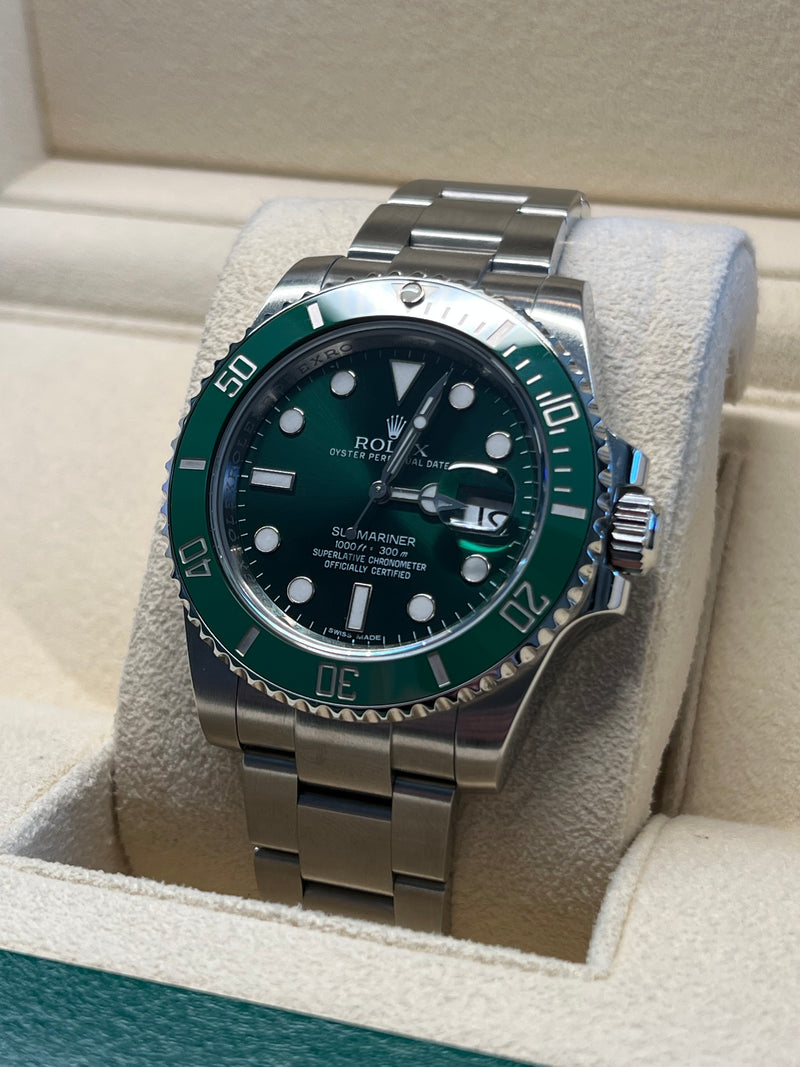 Pre-Owned Rolex Steel Submariner Date HULK Green Dial 116610LV w