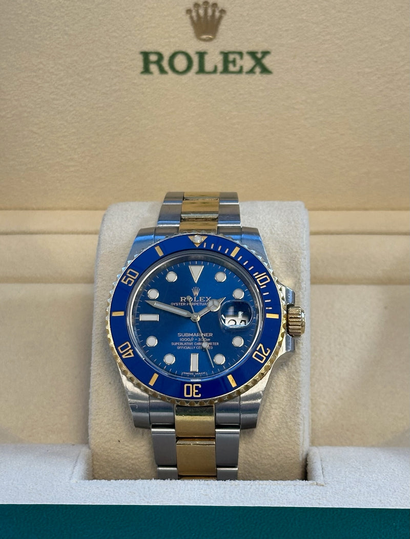 Rolex - Pre-owned Two Tone Yellow Gold Submariner Bluesy 116613LB