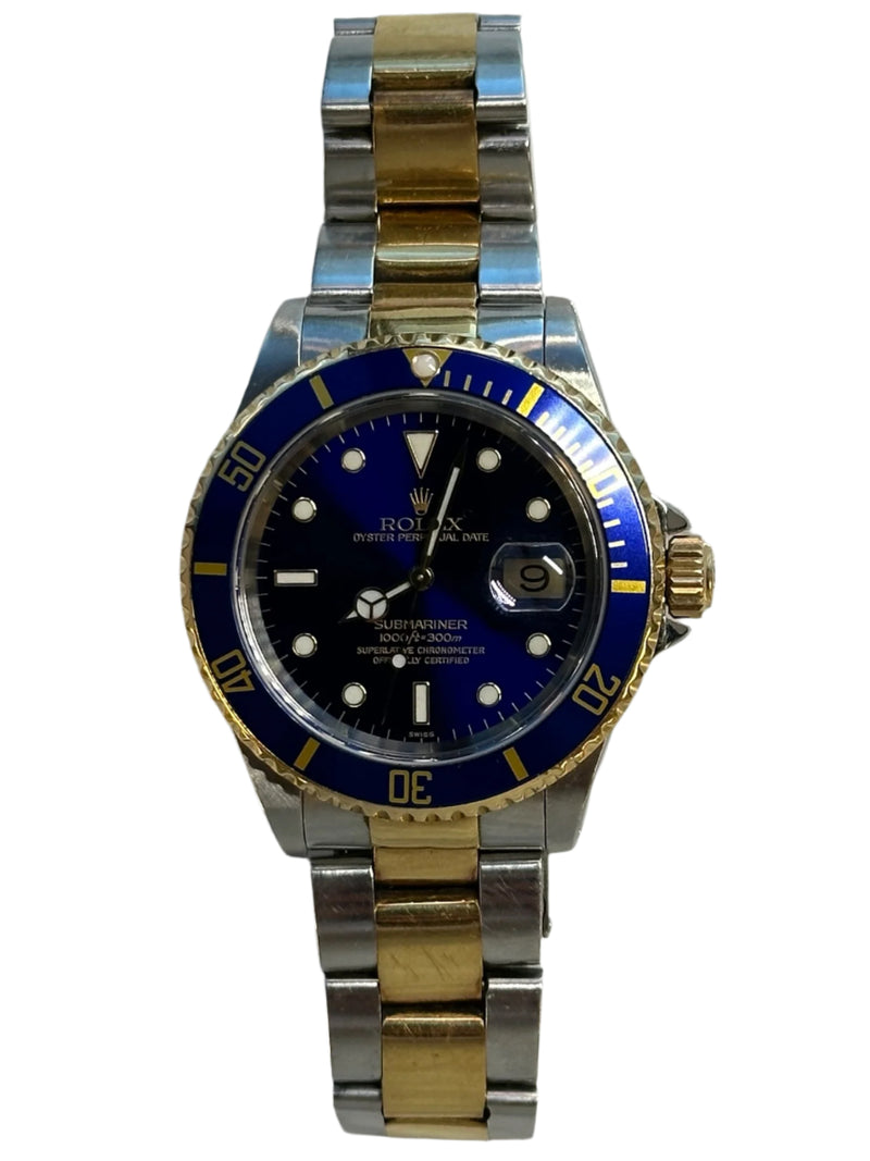 Rolex - Pre-owned Two Tone Yellow Gold Submariner Bluesy 16613