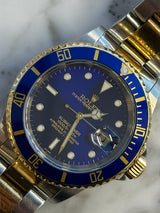 Rolex - Pre-owned Two Tone Yellow Gold Submariner Bluesy 16613