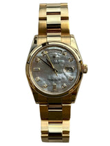 Rolex - Pre-owned Yellow Gold Day-Date 36mm Mother of Pearl (MOP) Diamond Dial 118208