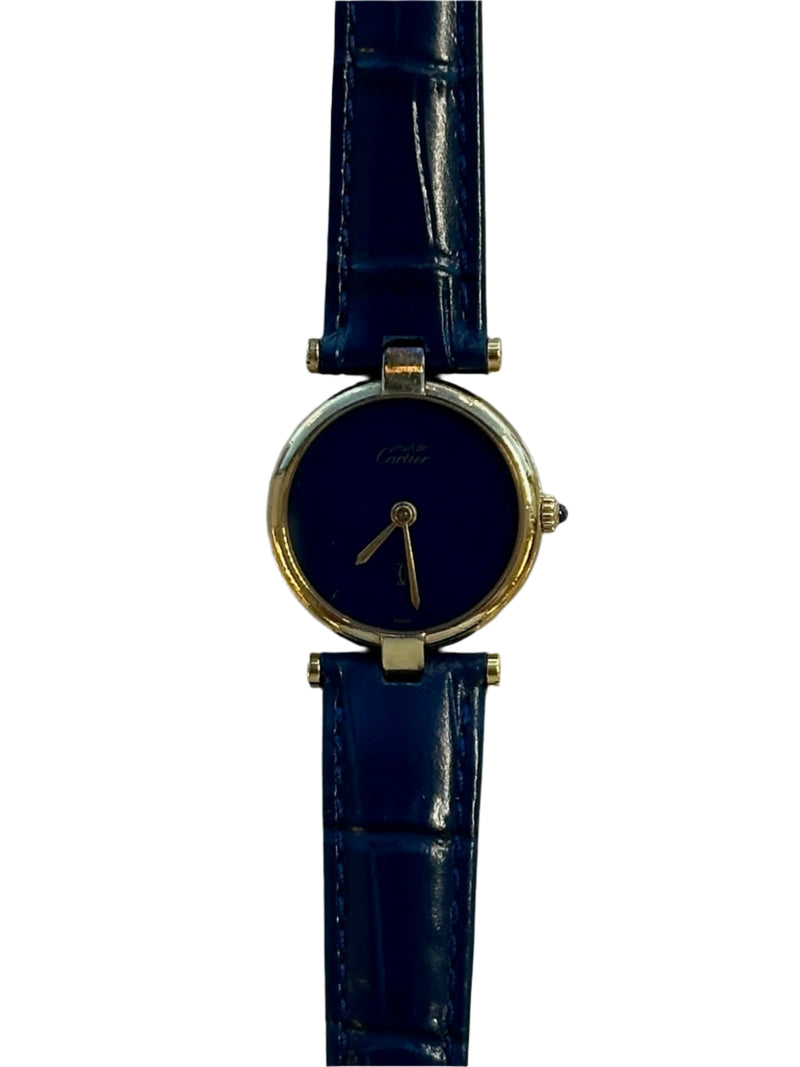 Cartier - Pre-owned Vermeil 24mm Blue Dial 590004