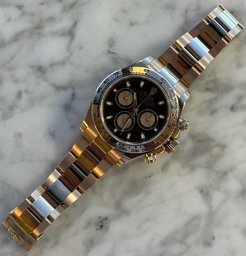 Rolex - Pre-owned Rose Gold Daytona Black Dial 116505