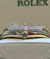 Rolex - Pre-owned Yellow Gold Day-Date 36mm Presidential Pave Rainbow Diamond Dial Diamond Bezel 128348RBR