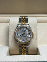 Rolex - Pre-owned Two Tone Yellow Gold Datejust 31mm MOP (Mother of Pearl) Dial Diamond Bezel 278383RBR