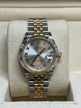 Rolex - Pre-owned Two Tone Yellow Gold Datejust 31mm Silver Diamond VI Dial 278273