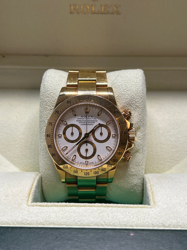 Rolex - Pre-owned Yellow Gold Daytona White Dial 116528