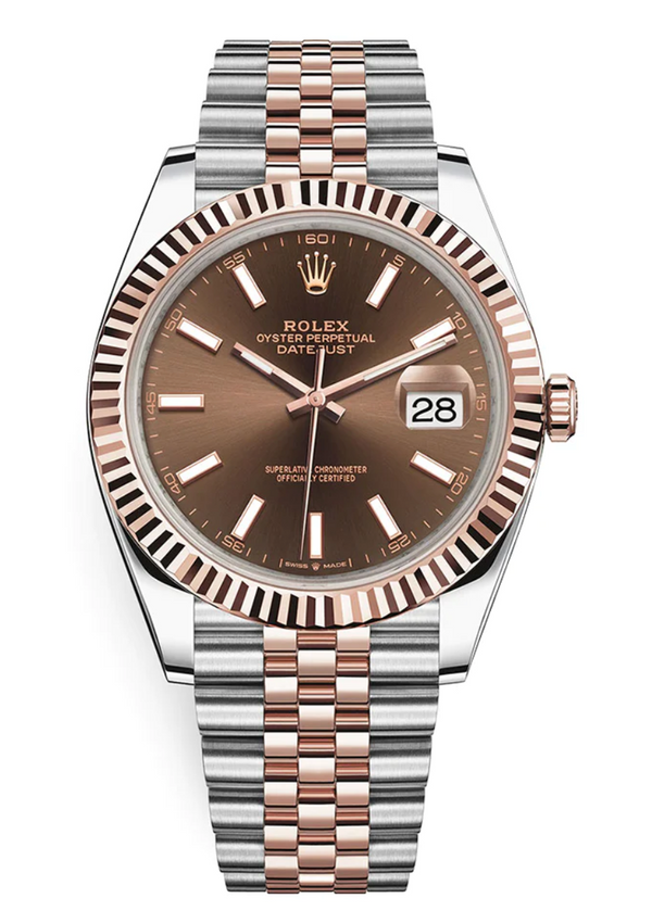 Rolex - Pre-owned Two Tone Rose Gold Datejust 41mm Chocolate Dial 126331