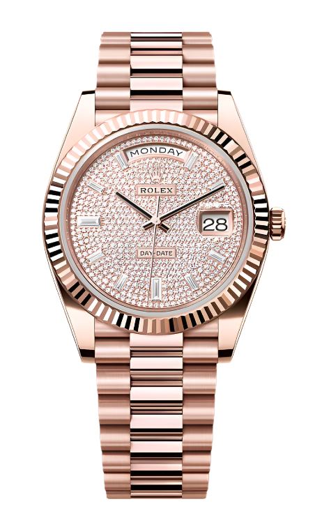 Rolex - Unworn Rose Gold Day-Date Presidential Pave Diamond Dial 228235