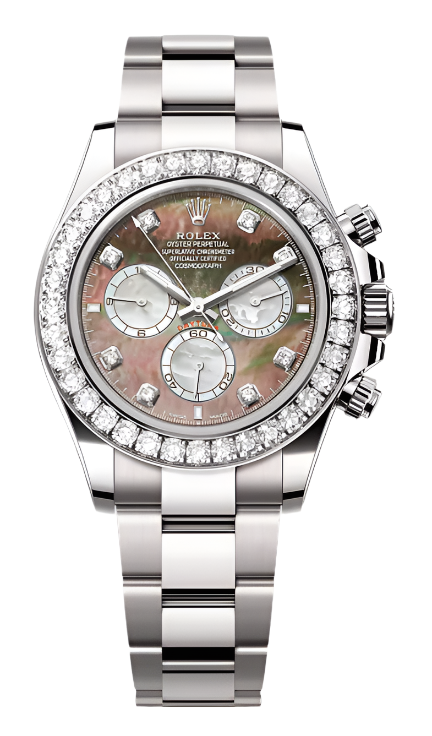 Rolex - Unworn White Gold Cosmograph Daytona Mother of Pearl Diamond Dial Diamond Bezel 126579RBR