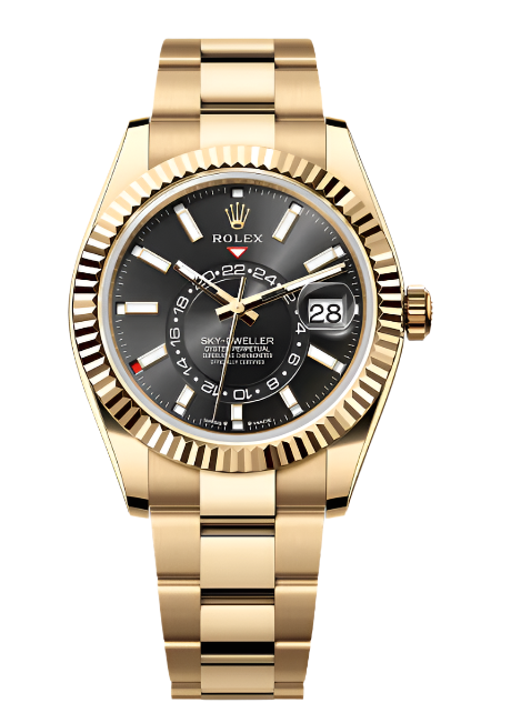 Rolex - Unworn Yellow Gold Sky-Dweller Black Dial Oyster Bracelet 336938