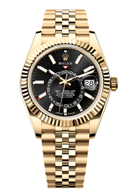 Rolex - Unworn Yellow Gold Sky-Dweller Black Dial Jubilee Bracelet 336938