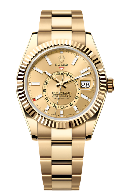 Rolex - Unworn Yellow Gold Sky-Dweller Champagne Dial Oyster Bracelet 336938