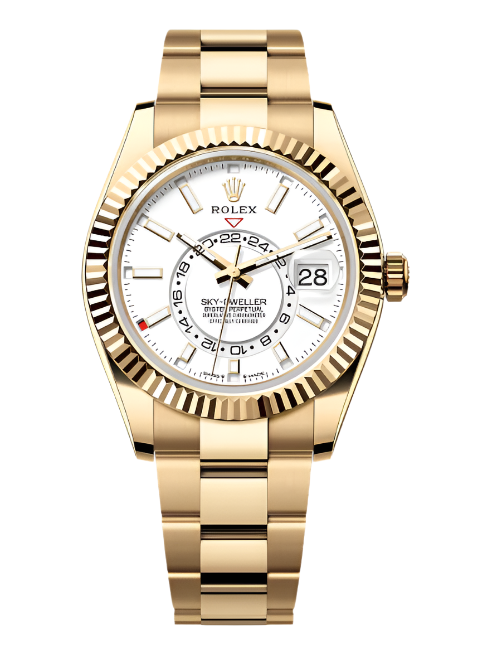 Rolex - Unworn Yellow Gold Sky-Dweller White Dial Oyster Bracelet 336938