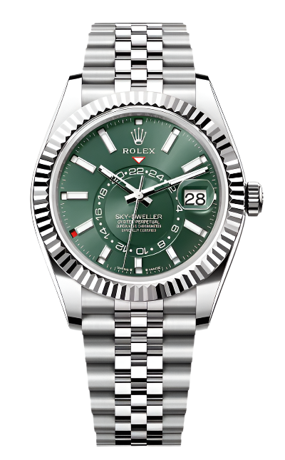 Rolex - Unworn Stainless Steel Sky-Dweller Green Dial Jubilee Bracelet 336934