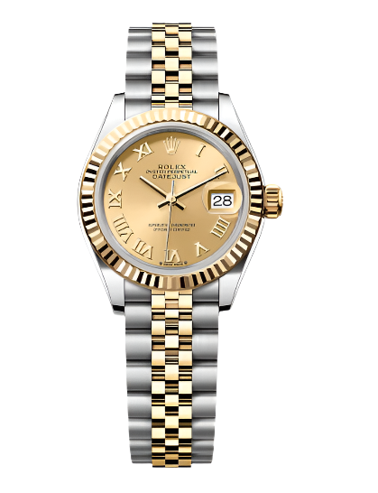 Rolex - Unworn Two Tone Yellow Gold Datejust 28mm Champagne Roman Dial Jubilee Bracelet 279173