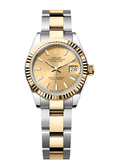 Rolex - Unworn Two Tone Yellow Gold Datejust 28mm Champagne Index Dial Oyster Bracelet 279173