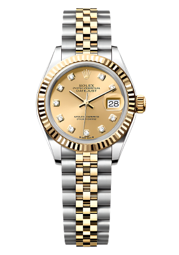 Rolex - Unworn Two Tone Yellow Gold Datejust 28mm Champagne Diamond Dial Jubilee Bracelet 279173