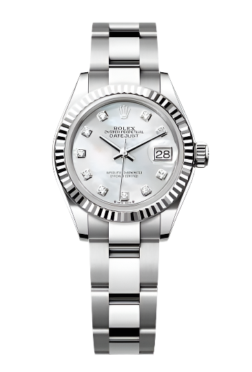 Rolex - Unworn White Gold Datejust 28mm Mother of Pearl (MOP) Diamond Dial Oyster Bracelet 279174