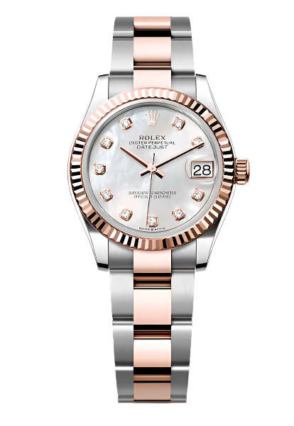 Rolex - Unworn Two Tone Rose Gold Datejust 31mm Mother of Pearl (MOP) Diamond Dial Oyster Bracelet 278271