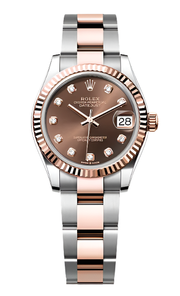 Rolex - Unworn Two Tone Rose Gold Datejust 31mm Chocolate Diamond Dial Oyster Bracelet 278271