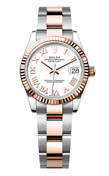 Rolex - Unworn Two Tone Rose Gold Datejust 31mm White Roman Dial Oyster Bracelet 278271