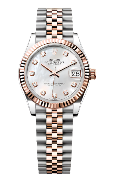 Rolex - Unworn Two Tone Rose Gold Datejust 31mm Mother of Pearl (MOP) Diamond Dial Jubilee Bracelet 278271