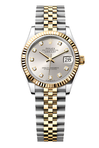 Rolex - Unworn Two Tone Yellow Gold Datejust 31mm Silver Diamond Dial Jubilee Bracelet 278273