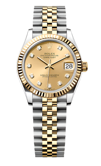 Rolex - Unworn Two Tone Yellow Gold Datejust 31mm Champagne Diamond Dial Jubilee Bracelet 278273