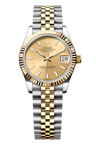 Rolex - Unworn Two Tone Yellow Gold Datejust 31mm Champagne Index Dial Jubilee Bracelet 278273