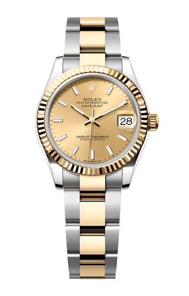 Rolex - Unworn Two Tone Yellow Gold Datejust 31mm Champagne Index Dial Oyster Bracelet 278273