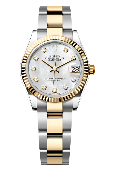 Rolex - Unworn Two Tone Yellow Gold Datejust 31mm Mother of Pearl (MOP) Diamond Dial Oyster Bracelet 278273