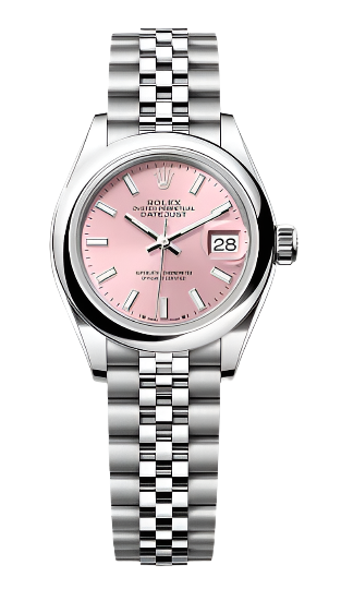 Rolex - Unworn Stainless Steel Datejust 28mm Pink Index Dial Jubilee Bracelet 279160